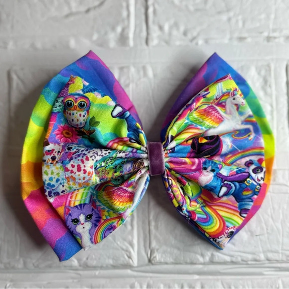 Handmade Lisa Frank Inspired Vibrant Hair Bow - Picture 13 of 14
